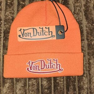 Von Dutch Vibrant Orange Knit Hat